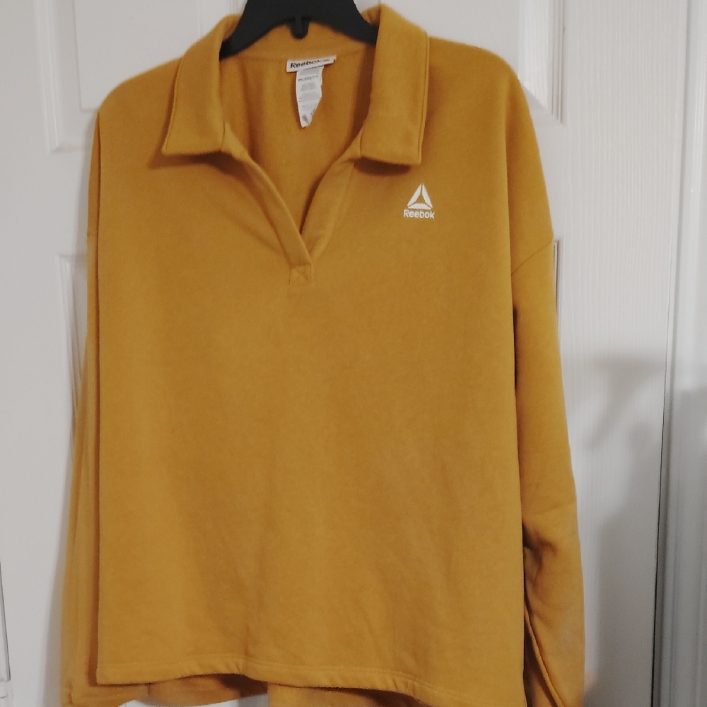 Reebok Women's V-Neck Sweater in Mustard